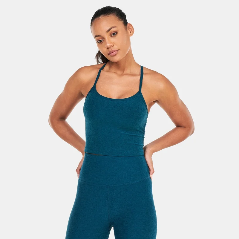 بيوند يوغا تيشيرت بلا أكمام سبيس-داي سليم ريسرباك كروبد للنساء